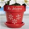 16195 - Falling Snowflake Family Personalized Flower Pot