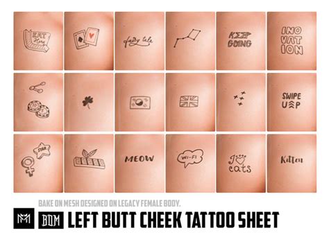 Second Life Marketplace - Left Butt Cheek Tattoo Bundle