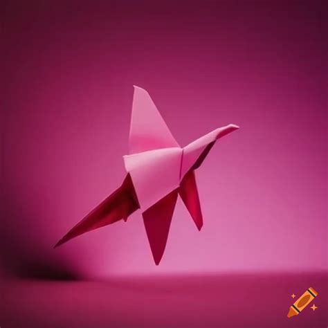 Photo-realistic pink origami airplane on Craiyon