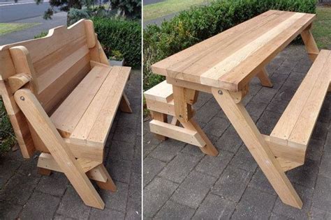 One Piece Folding Bench and Picnic Table Plans Downloadable PDF File ...