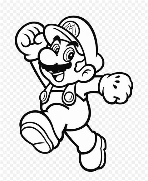 Mario Coloring Page Hiting The Bricks To Earn Coins - Printable Mario Coloring Page Png,Mario ...
