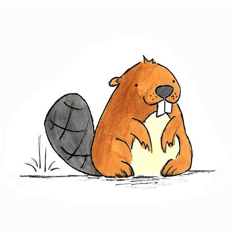 Cute Beaver Character Design