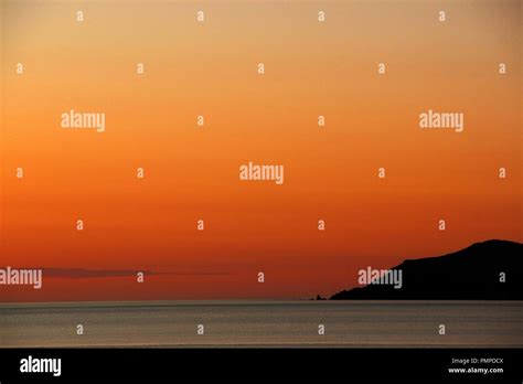 Sunset over Mana Island Cook Strait New Zealand Stock Photo - Alamy