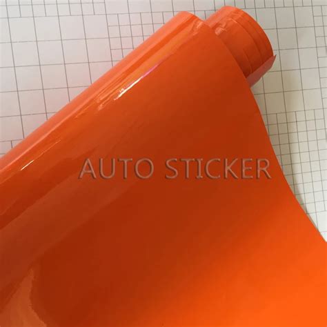 10/20/30/40/50X152CM Orange Glossy Vinyl Film Sticker Gloss Wrap Foil ...