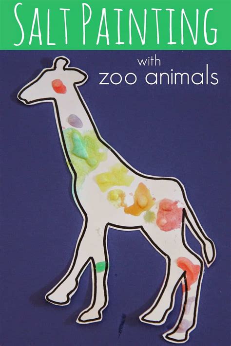 Zoo Animal Salt Painting for Kids - Toddler Approved