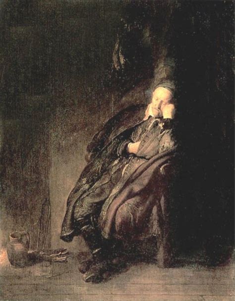 Old man Sleeping, 1629 - Rembrandt - WikiArt.org
