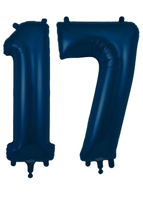 Inflated Navy Blue Number 17 Helium Balloons On Weights [607019-607071 ...