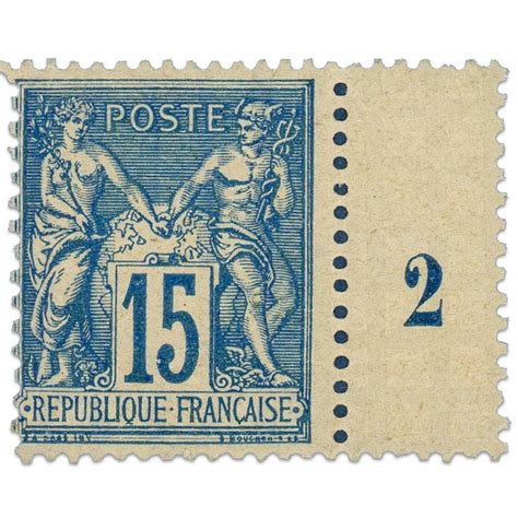 FRANCE TIMBRE-POSTE N°101 au type Sage 15 c. bleu type II ("N" so...