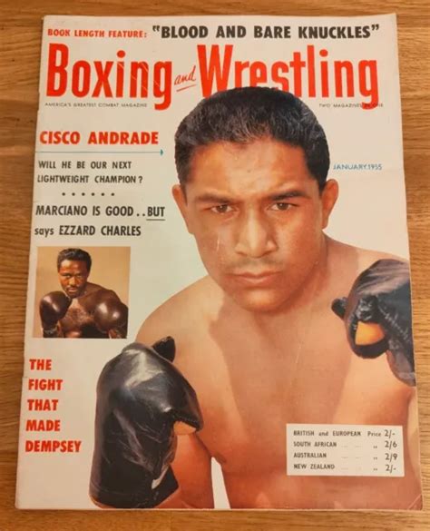 MAGAZINE - BOXING And Wrestling Jan 1955 Cisco Andrade Marciano Ezzard Charles £5.00 - PicClick UK