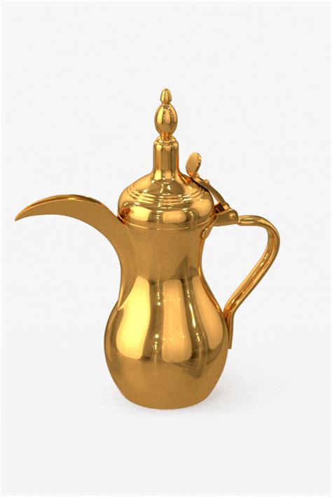 Golden Arabic Dallah Coffee Pot 3D model - Turntable | Coffee pot, 3d ...