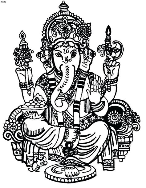 Ganesh Coloring Pages For Kids at GetColorings.com | Free printable colorings pages to print and ...