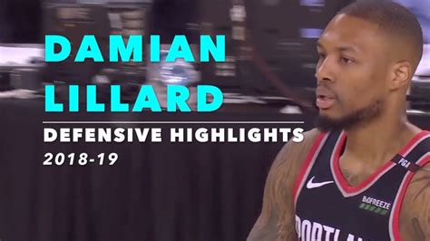 Damian Lillard Defensive Highlights | 2018-19 - YouTube