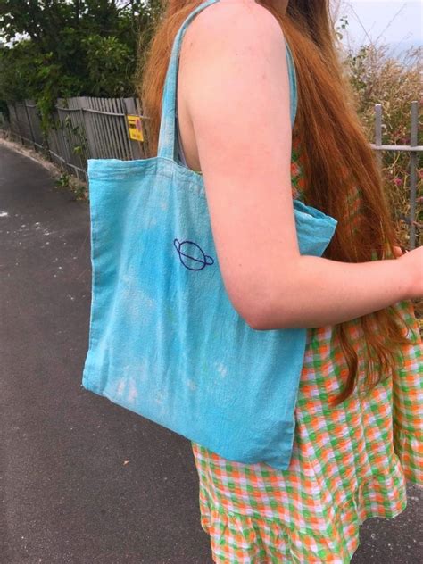 TIE DYE BAG Hand-dyed recycled blue tie-dye cotton tote | Etsy