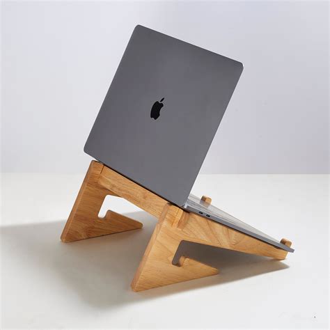 Wooden Laptop Stand Office,Walnutwood Creative Minimalist Home Breathable Ergonomic Notebook ...