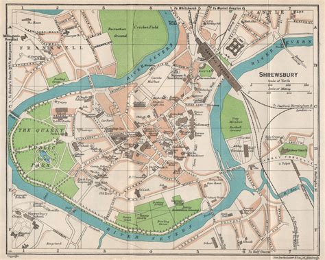 SHREWSBURY. Vintage town city map plan. Shropshire 1950 old vintage chart | eBay