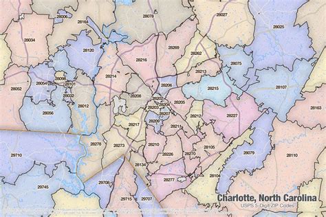 Charlotte Area Zip Code Map - map of interstate