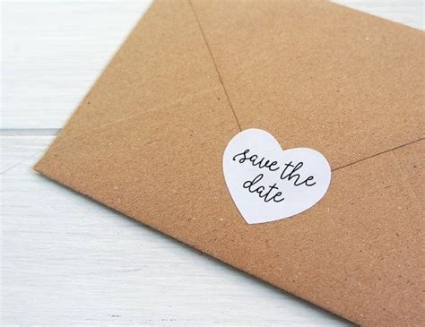 Save The Date Heart Stickers Labels Wedding Invitation Envelope Seals ...