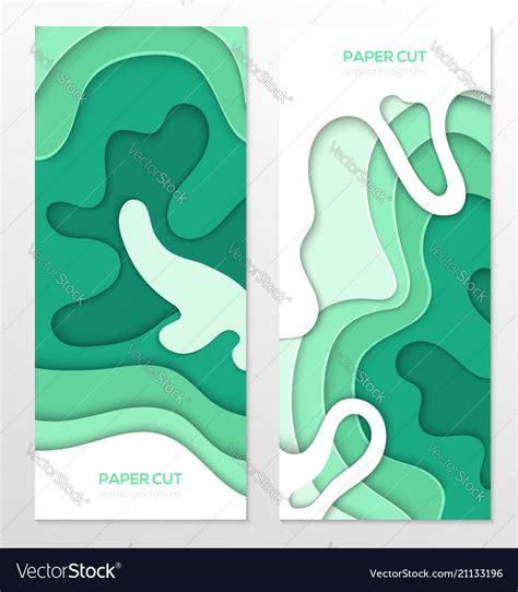 Abstract green banner - set of template Royalty Free Vector