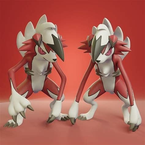 Pokemon - Lycanroc Midnight with 2 poses 3D model 3D printable | CGTrader