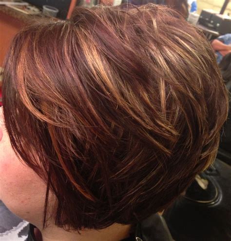 Asymmetrical, inverted bob, caramel highlights. Short hair. | @hair_by_laurasteiner | Short hair ...