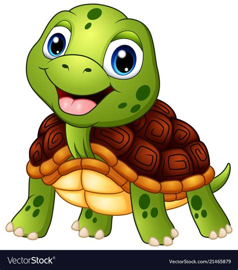 Cute turtle cartoon smiling Royalty Free Vector Image