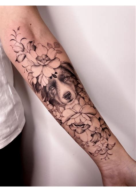 Dog flower tattoo – Artofit