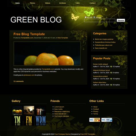 063 green blog template