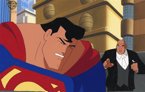 Superman the Animated Series Production Cel: Superman and Luthor ...