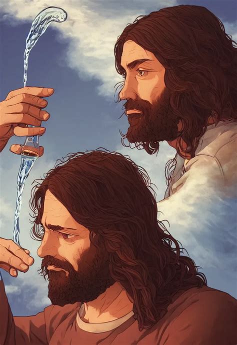 a portrait of jesus turning water in wine by dan | Stable Diffusion | OpenArt