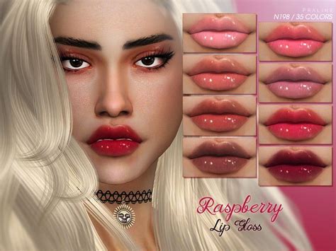 Pralinesims' Raspberry Lip Gloss N198 | Sims, Sims 4, Raspberry lips