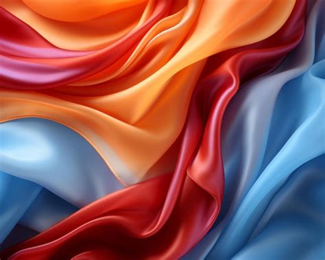 Premium AI Image | an image of a colorful silk fabric with a red orange ...