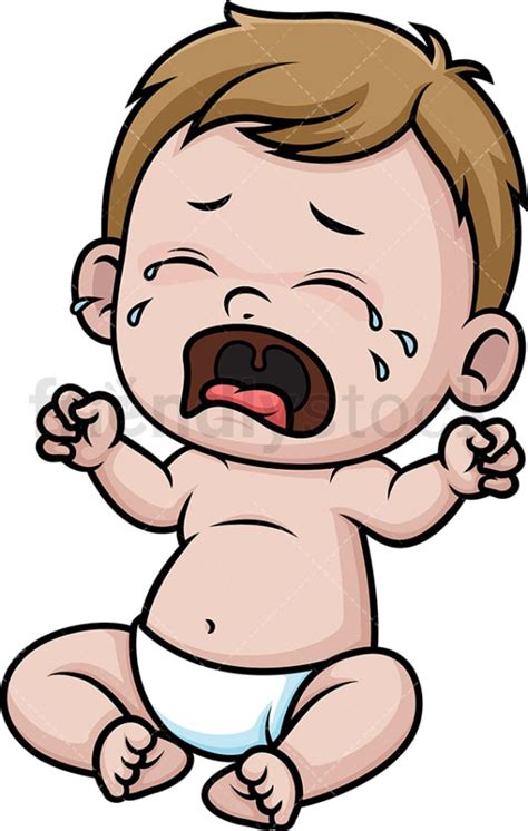 Crying Baby Cartoon Clipart Vector - FriendlyStock