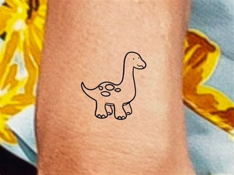 Small Dinosaur Temporary Tattoo / Dinosaur Outline Temp Tattoo - Etsy