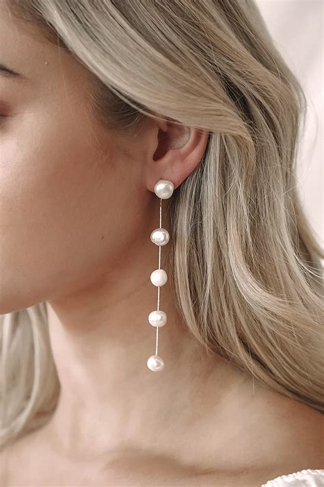 14KT Gold Earrings - Freshwater Pearl Earrings - Drop Earrings - Lulus