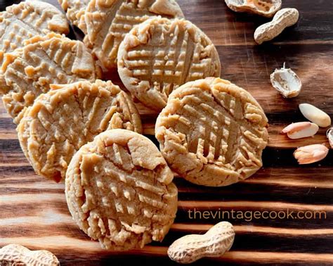 Natural Peanut Butter Cookies - The Vintage Cook