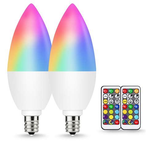 RGB Color Changing Light Bulbs with Remote, Dimmable 20 Watt Equivalent, 3W 200LM Tunable White ...