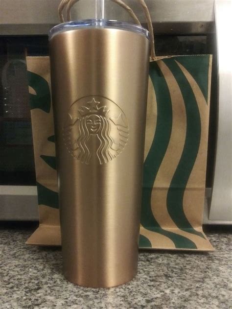 New starbucks 24 oz gold/copper tumbler! | Starbucks tumbler cup, Starbucks cups, Custom ...