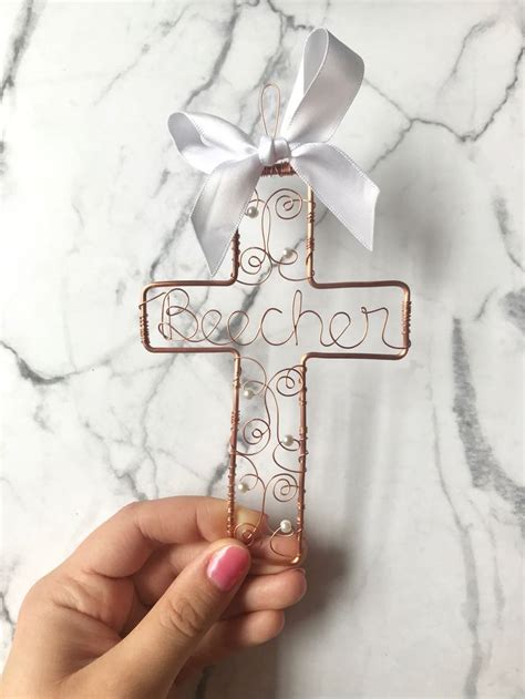 Christening Cross | How to make ornaments, Christening gifts for girls, Baptism gifts for girls