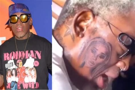 Dennis Rodman Tattoos Girlfriend’s Face…On His Face