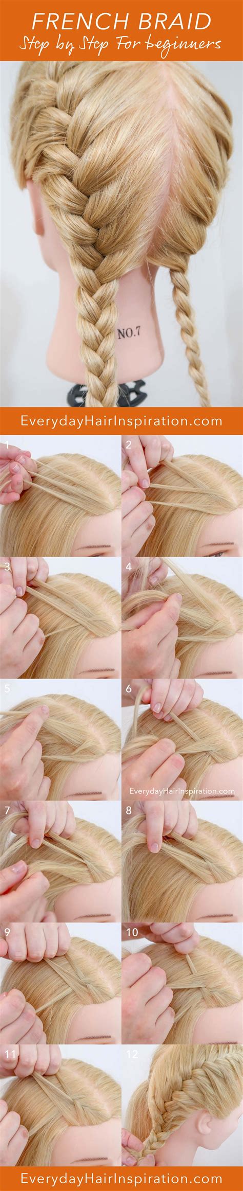 French Braid For Beginners - Easy "How To" Tutorial - Everyday Hair inspiration