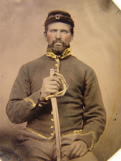 Unidentified soldier in Union cavalry uniform holding cavalry saber. Civil War Artwork, Civil ...