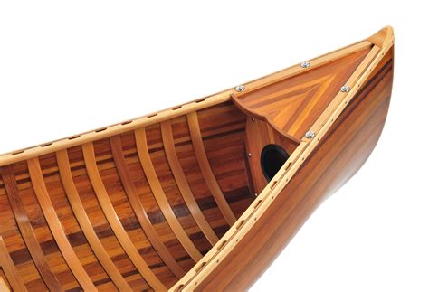 Old-Modern Handicrafts Wooden Canoe With Ribs Matte Finish- 6 Ft. Large ...