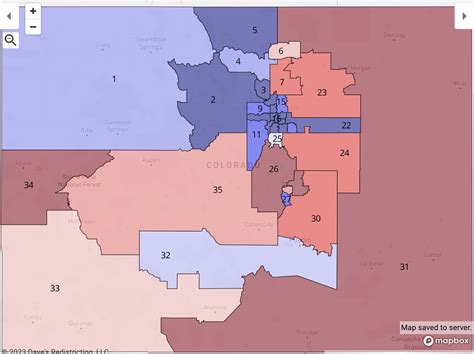 My first Colorado State Senate map (colored according to 2020 ...