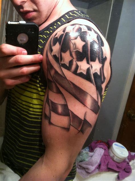 The 80 Best American Flag Tattoos for Men | Improb | Flag tattoo, American flag tattoo, Half ...