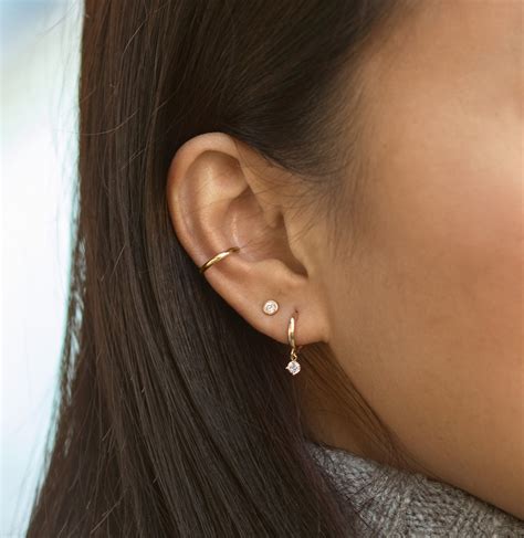 Huggie Drop Earrings, 14K Gold Hoops, Dangle Huggie Earrings – AMYO Jewelry