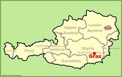 Graz location on the Austria Map - Ontheworldmap.com