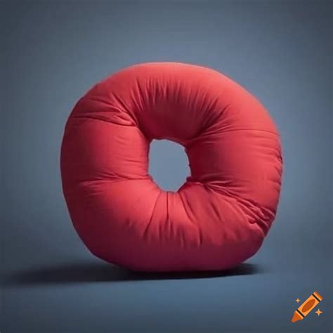 Red down padded letter t pillow on Craiyon