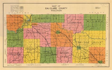 Map of Eau Claire County, Wisconsin | Map or Atlas | Wisconsin ...