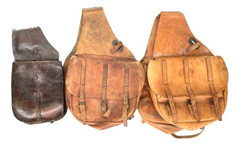 Lot - LOT OF 3 VINTAGE LEATHER SADDLEBAGS