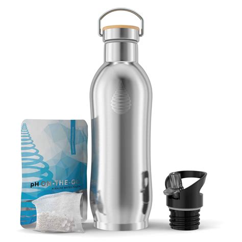 pH ACTIVE Insulated Water Bottle - Filtered Alkaline Water Bottle - Stainless Steel Water Bottle ...